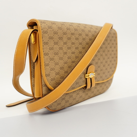 [3zc3396]Auth Gucci Shoulder Bag Micro GG 001 406 1780 Beige Gold metal - Picture 2 of 12